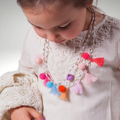 MULTICOLOR POMPOM NECKLACE