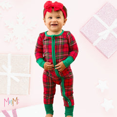 Christmas Plaid One Piece Pajama - Baby