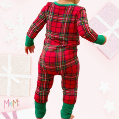 Christmas Plaid One Piece Pajama - Baby