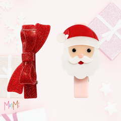 Santa Hair Clips Set of 2 - girl