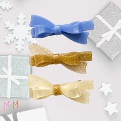 Bow Hair Clips Set of 3 - girl