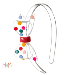 Dots bow headband - girl