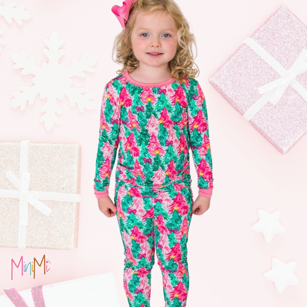 Christmas Ruffle Tree Pijama - Girl