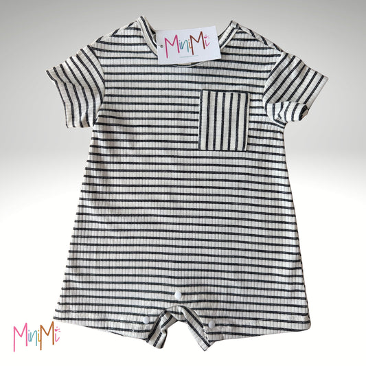 BLACK STRIPE ONESIE - BOY