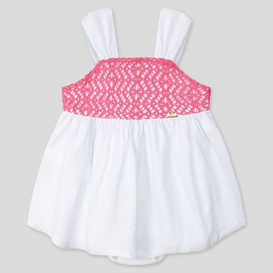 SOFI SOFI WHITE PINK DRESS - BABY GIRL