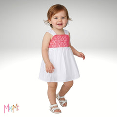 SOFI SOFI WHITE PINK DRESS - BABY GIRL