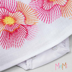 WHITE DRESS W. FLOWERS - BABY GIRL