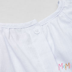 WHITE DRESS W. FLOWERS - GIRL