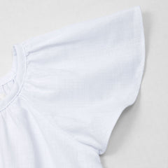 WHITE DRESS W. FLOWERS - GIRL