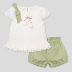 CHERRIES POMPOM SET - BABY GIRL
