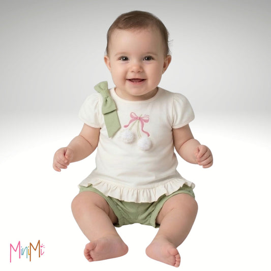 CHERRIES POMPOM SET - BABY GIRL