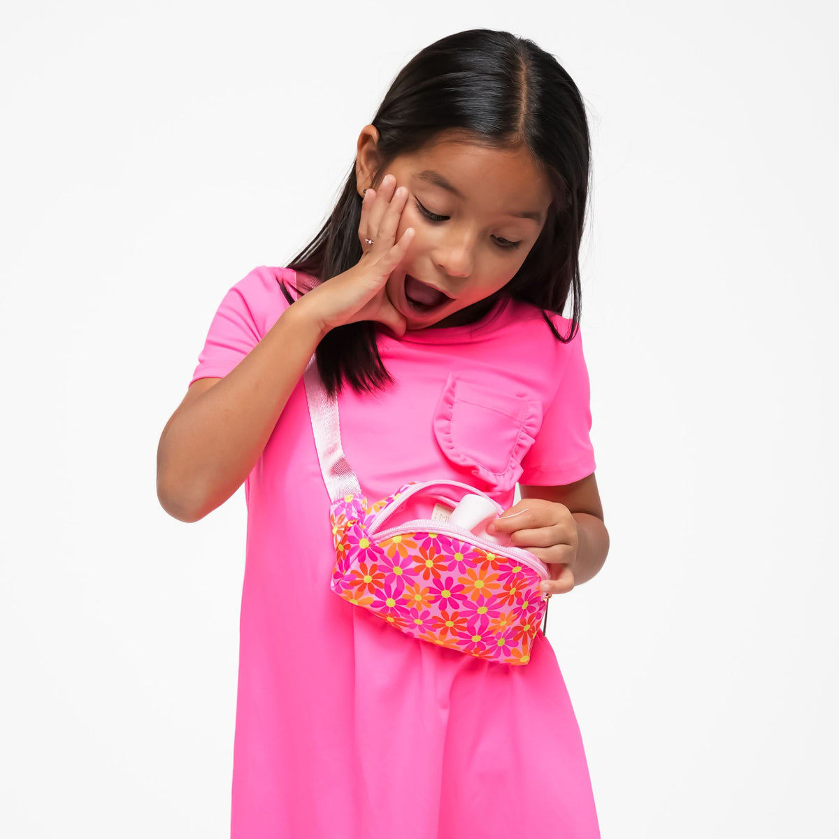 SUPER PINK FLOWER BELT BAG - GIRL