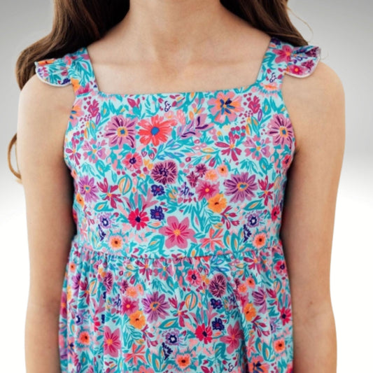 TROPICAL GARDEN MAXI DRESS - GIRL