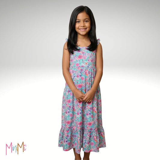 TROPICAL GARDEN MAXI DRESS - GIRL