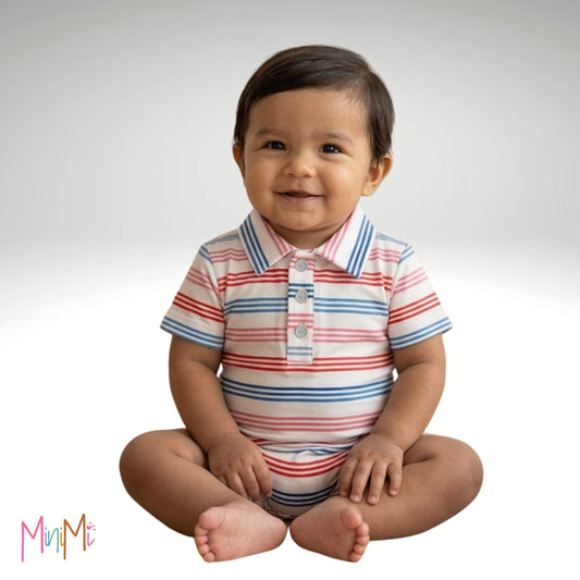 POLO SHORT ONESIE - BABY BOY
