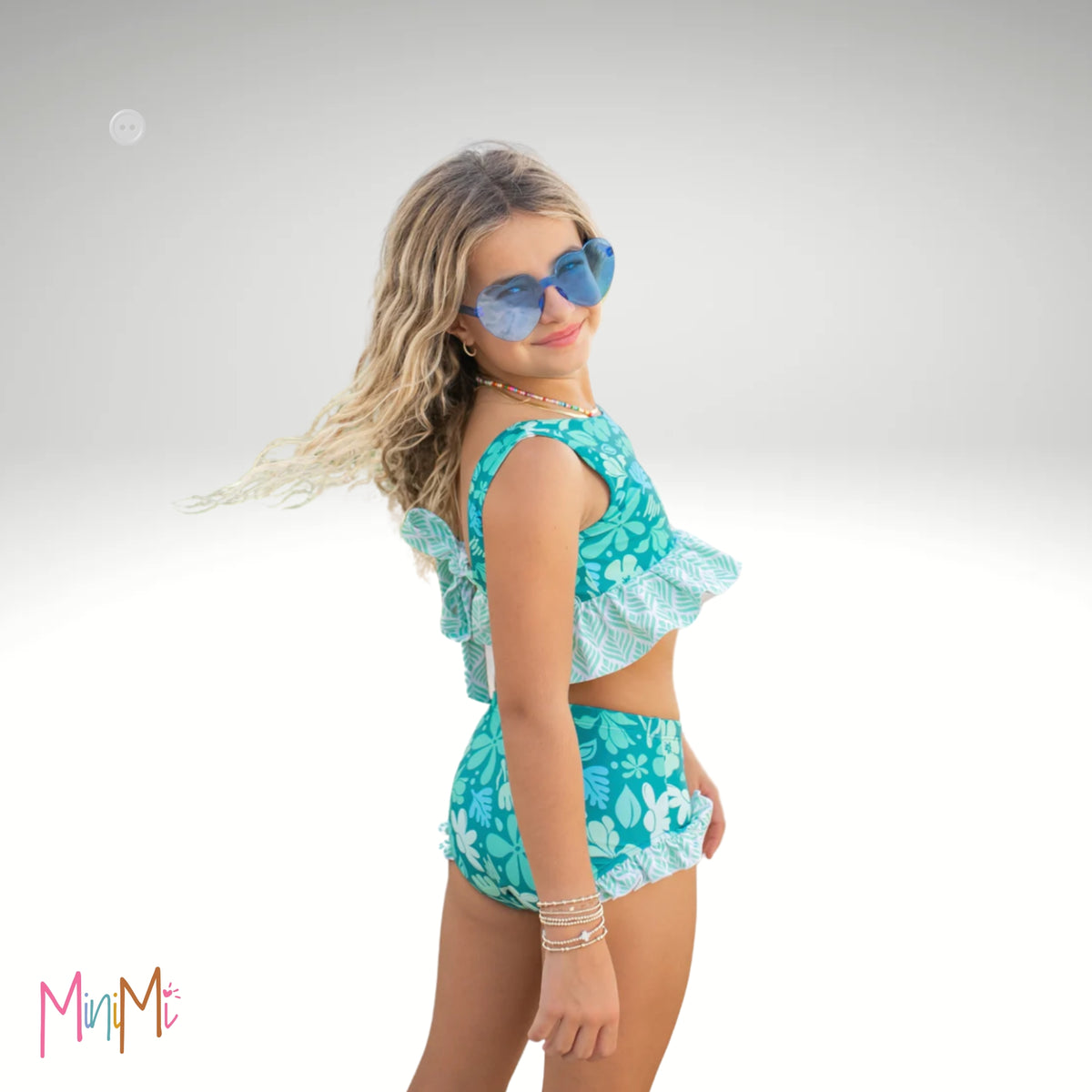 GREEN 2PCS SWIMSUIT -GIRL