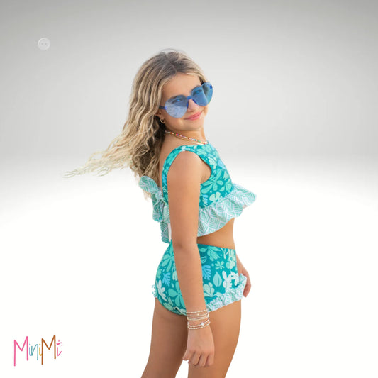 GREEN 2PCS SWIMSUIT -GIRL