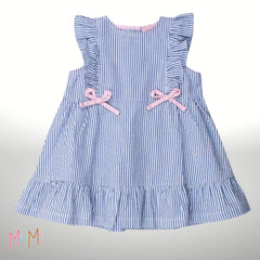 Blue stripe dress - girl