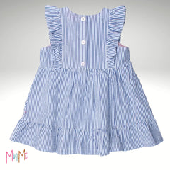 Blue stripe dress - girl