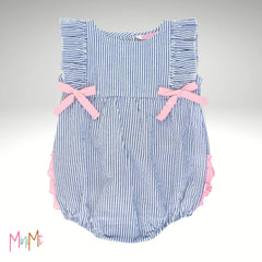 ROMPER BLUE STRIPE- BABY GIRL