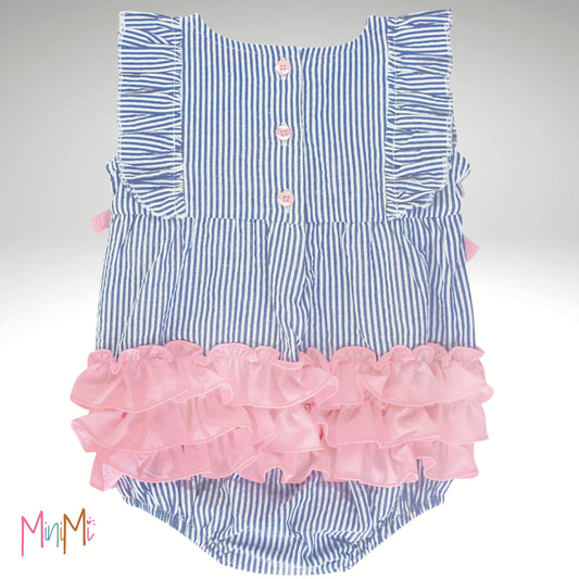ROMPER BLUE STRIPE- BABY GIRL