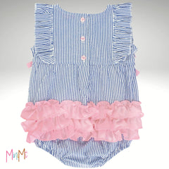 ROMPER BLUE STRIPE- BABY GIRL