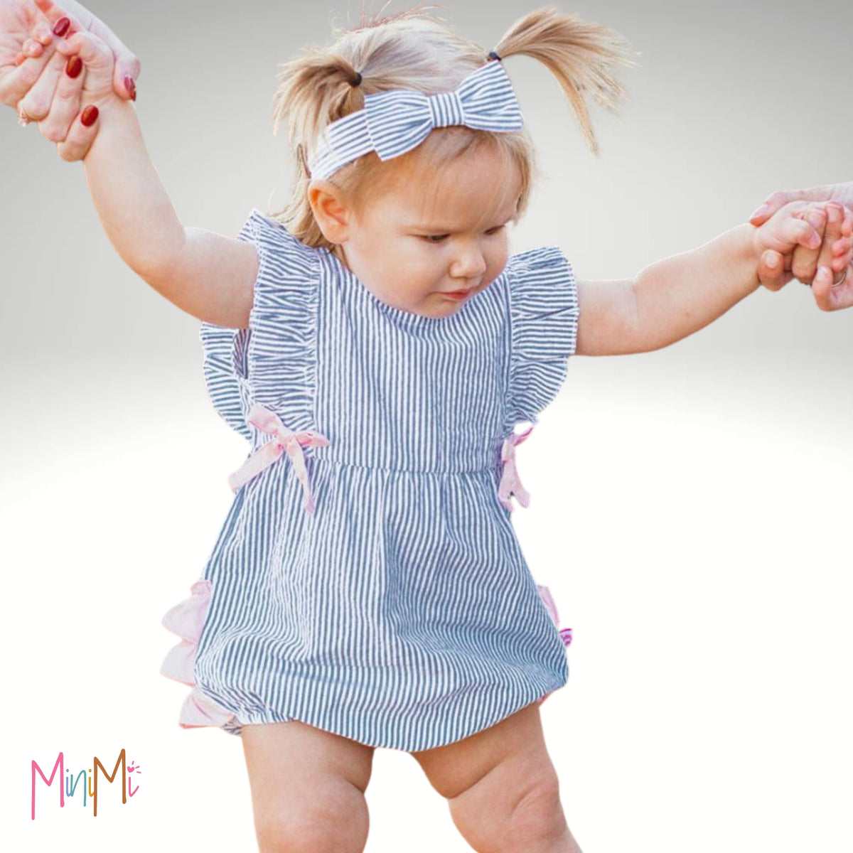 ROMPER BLUE STRIPE- BABY GIRL