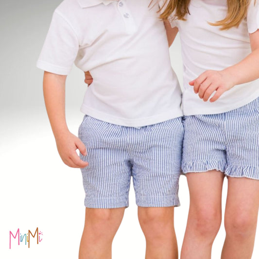 Blue stripe short -boy