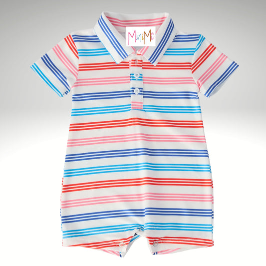 POLO SHORT ONESIE - BABY BOY