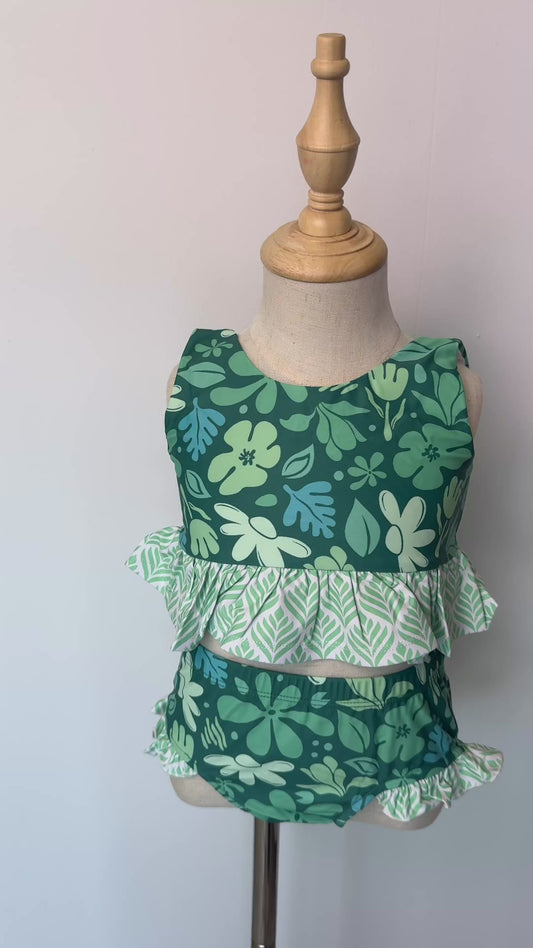 GREEN 2PCS SWIMSUIT -GIRL